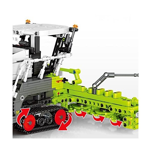 WangSiwe Kit de Construction de Moissonneuse-Batteuse, 2023 Blocs de Serrage Moc Tracteur Voiture Agricole Multifonction Asse