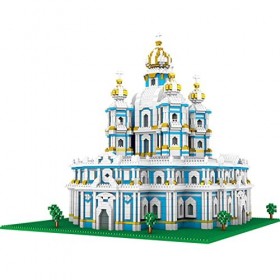 YANYUESHOP Architecture Smolny Cathedral Micro Building Blocks Set, DIY World Famous Architectural Toys Gifts for Kids and Ad
