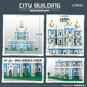 YANYUESHOP Architecture Smolny Cathedral Micro Building Blocks Set, DIY World Famous Architectural Toys Gifts for Kids and Ad
