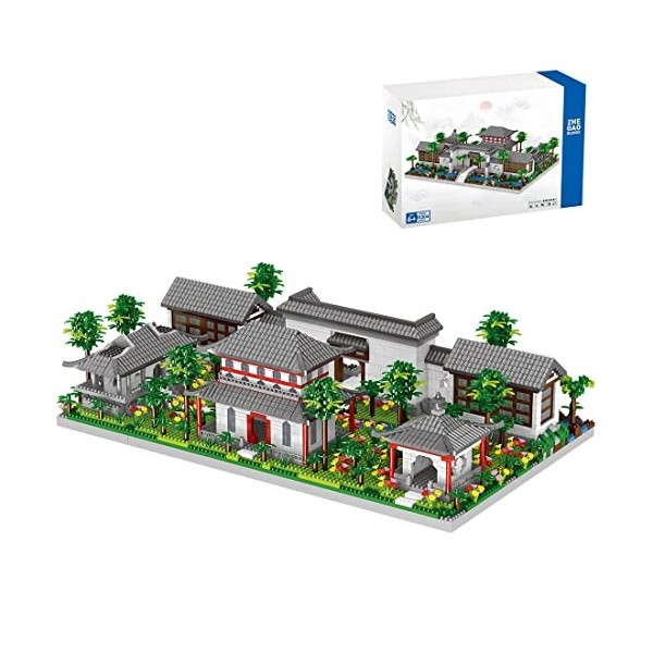 SURD Modèle darchitecture de jardin chinois - Kit de construction modulaire pour adultes et enfants - 5034 - Briques de serr