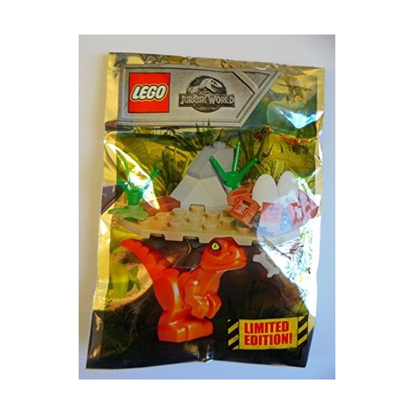 Jurassic World Lego Raptor Bébé avec nid de dinosaure et œufs en polybag Édition limitée