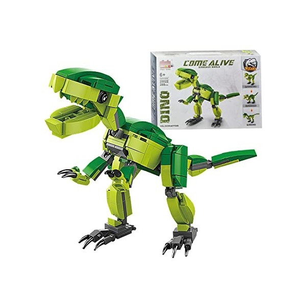 CASAFUNY Dinosaures Blocs Jouets de Construction de Dinosaures [304 pièces] Compatible avec Lego 3-en-1 Figurines Dinosaures 