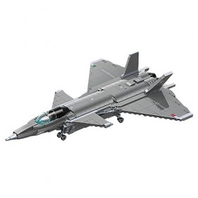 VRUCUZ J-20 Stealth Fighter Mode Building Blocks, Battlefield Series Military Stealth Helicopter Military Aircraft Bricks Kit