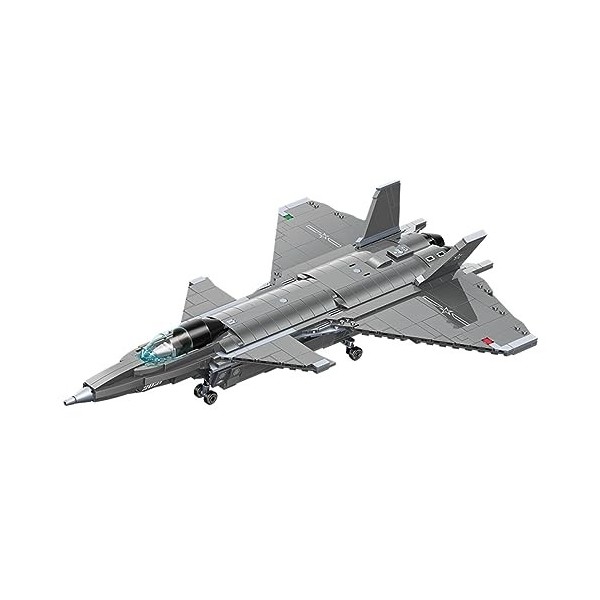 VRUCUZ J-20 Stealth Fighter Mode Building Blocks, Battlefield Series Military Stealth Helicopter Military Aircraft Bricks Kit