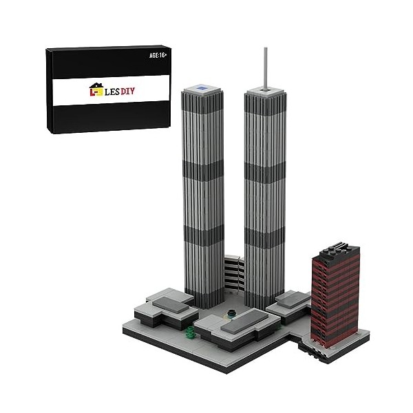 ENDOT Célèbres architecturales - Rapport 1:2000 World Trade Center 1973-2001 - Micro modèle - Compatible avec Lego City 982