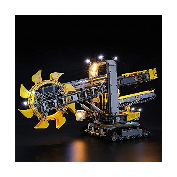 BONOCO Ensemble déclairage pour Technic Backet Wheel Excavator Building Blocs Model - LED Light Kit Compatible avec Lego 42