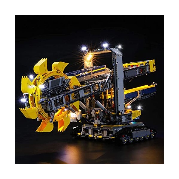 BONOCO Ensemble déclairage pour Technic Backet Wheel Excavator Building Blocs Model - LED Light Kit Compatible avec Lego 42