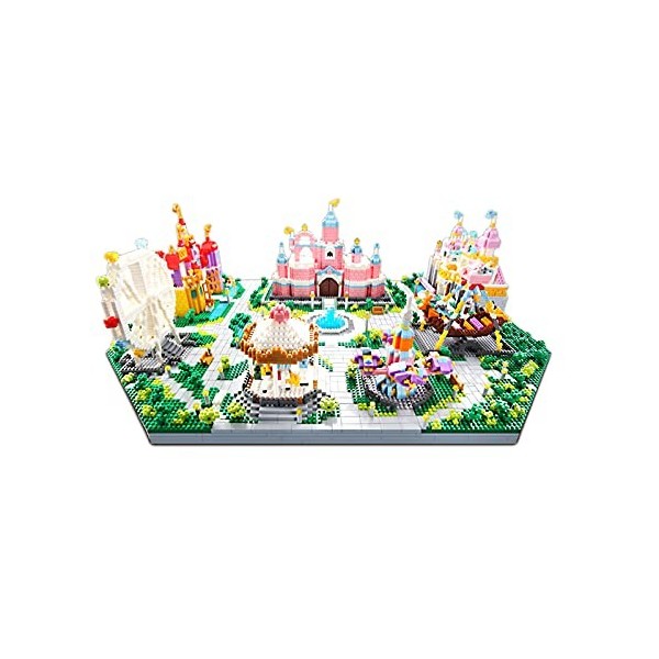 NA Château Rose 3 en 1 Diamant Particules Fantaisie Château Grande Roue Blocs De Construction Jouets Créatifs pour Cadeau