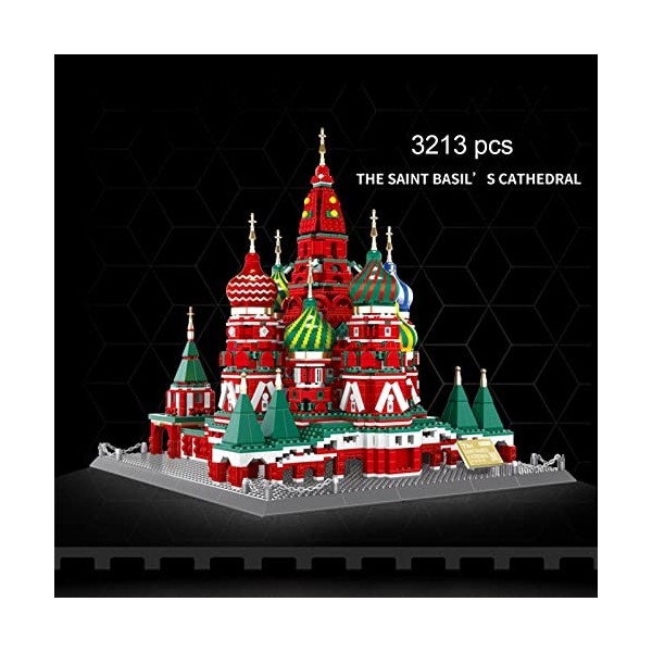 Blocs De Construction Cathédrale Saint-Basile Modèle,3213 Pièces Russie Architecture Jouets Éducatifs,Cadeau Pour Adultes Et 