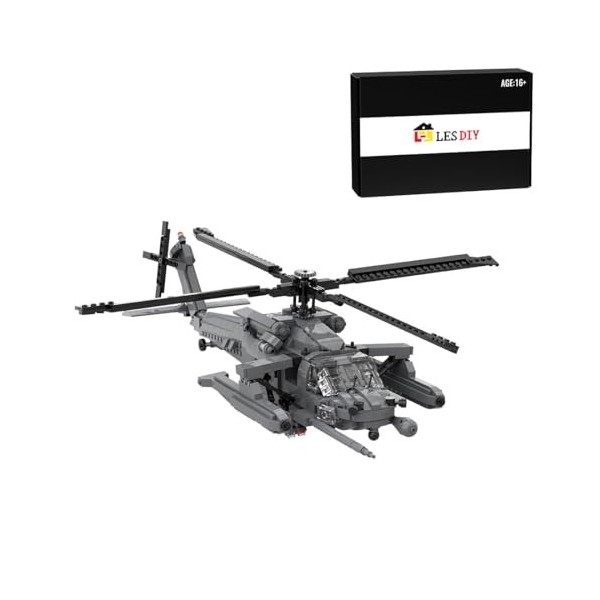 Explorers Kit de construction pour avion militaire, hélicoptère militaire, jouet hélicoptère avec rotor rotatif, kit de const