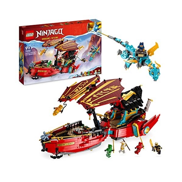LEGO 71797 Ninjago Le QG des Ninjas - La Course Contre la Montre, Jouet de Construction Ninja pour Enfants avec 2 Figurines D
