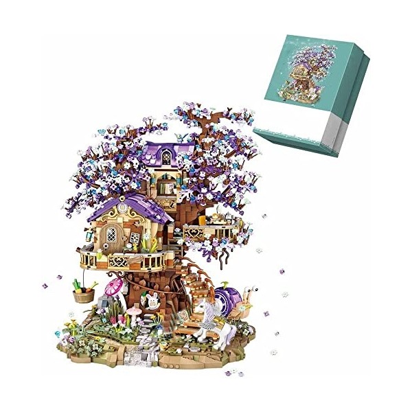 Jouets de Construction, Lost Shrine Girl Tree House Building Blocks, 1569 pièces Mini Cherry Blossom Street View Building Kit