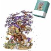 Jouets de Construction, Lost Shrine Girl Tree House Building Blocks, 1569 pièces Mini Cherry Blossom Street View Building Kit