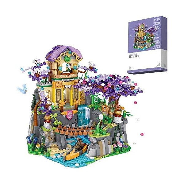 Jouets de Construction, Lost Shrine Girl Tree House Building Blocks, 1569 pièces Mini Cherry Blossom Street View Building Kit