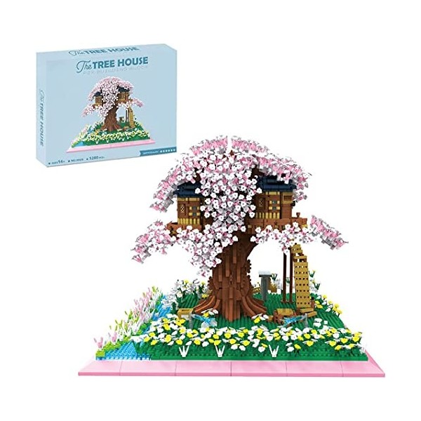 Jouets de Construction, Lost Shrine Girl Tree House Building Blocks, 1569 pièces Mini Cherry Blossom Street View Building Kit