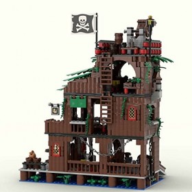 YUEG MOC-127727 Briques darchitecture pirate Tavern, 919 pièces, blocs de serrage médiévaux pirates Street View Building, jo