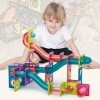 Jeu de Construction de Tuiles Magnétiques pour Enfants, 188pcs Marble Run Race Magnet Blocks Toys, Jeu de Construction STEM p