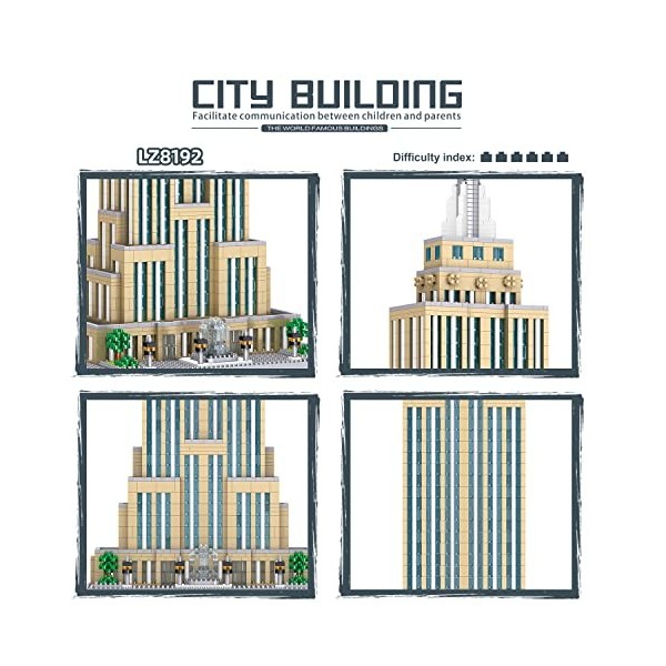 YANYUESHOP Architecture Empire State Micro Building Blocks Kit, World Famous Architectural Set Jouets Cadeaux pour Enfants Ad