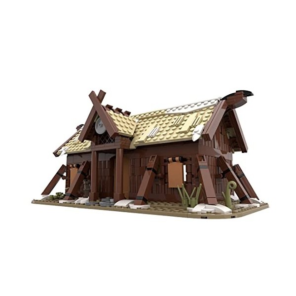 Tewerfitisme Kit de construction modulaire Vikinger Langhaus MOC-102557 - Style médiéval - Modèle personnalisé - 635 blocs de