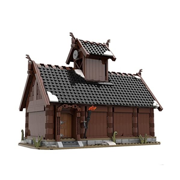 Tewerfitisme Kit de construction modulaire Vikinger Langhaus MOC-102557 - Style médiéval - Modèle personnalisé - 635 blocs de