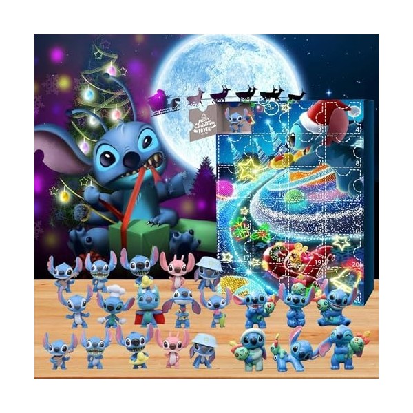 Calendrier de lAvent de Noël 2023,Calendrier du Compte à Rebours de Noël pour Enfants et Adultes,24 Figurines delfe de Dess