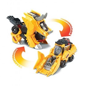 VTech - Switch & Go Dinos, Dinosaure Sonore Molops, le Super Tricératops, Jouet 2 en 1 Transformable en Bulldozer, Cadeau Enf