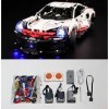 Ensemble de moteurs et télécommande pour Lego 42096 Technic Porsche 911 RSR & Kit déclairage LED pour Porsche 911 RSR Compat