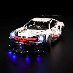 Ensemble de moteurs et télécommande pour Lego 42096 Technic Porsche 911 RSR & Kit déclairage LED pour Porsche 911 RSR Compat