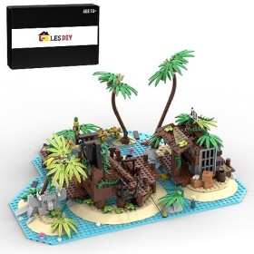 EnWind Modèle dîle de pirate médiévale, kit maison de pirate, blocs de construction modulaires, compatibles avec larchitect