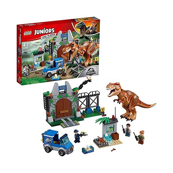 LEGO Juniors Jurassic World - lEvasion du Tyrannosaure - 10758 - Jeu de Construction, Multicolore