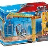 Playmobil 70441 Grue Radio-commandée avec Mur de Construction- City Action - La Construction- La Vie de Chantier Grue