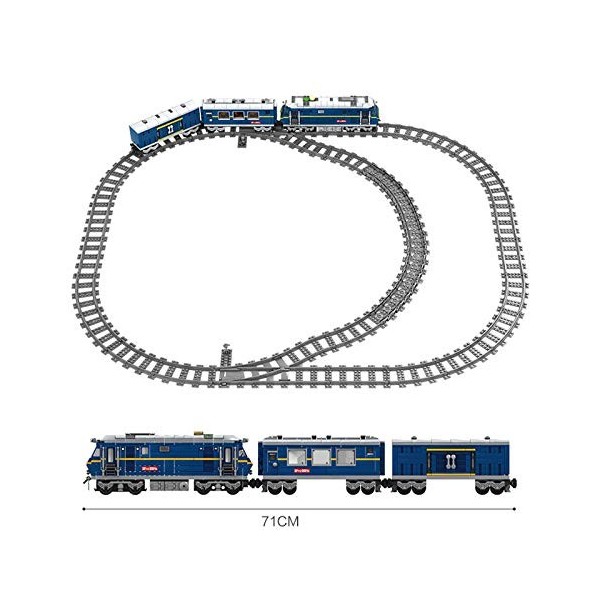 Yvon Technic Train - Le Locomotive DF 11Z Jeux de Construction avec Moteur, Rails et Éclairage LED, 1192 Pièces Briques Compa