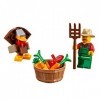 LEGO Exclusive Minifigure - Farmer in Overalls with Pitchfork Basket of Vegetables & Turkey 40261
