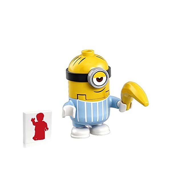 LEGO Minions Minifigure - Stuart in Jumpsuit with Banana 🍌 and Side Display