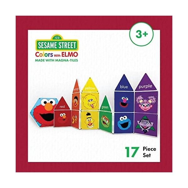 CreateOn Sesamstraßenfarben mit Elmo, die ursprünglichen magnetischen Bausteine, die Lernen grundlegenden Farben Spaß und Han