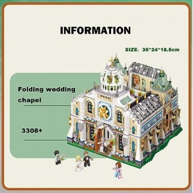 Ensemble de Blocs de Construction darchitecture de Style Moderne Kit de Construction Modulaire pour Chapelle de Mariage 3308