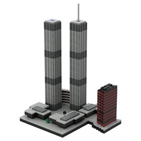 TYFUN Bloc de Construction Maison,982 pièces World Trade Center,1/2000 Kit de Modèle Darchitecture de Rue Médiévale Jouet édu