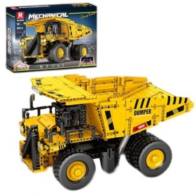 Kit de blocs pour tombereau technique, 1622 pièces kit de construction de camion avec télécommande et Kit moteur, modèle de t