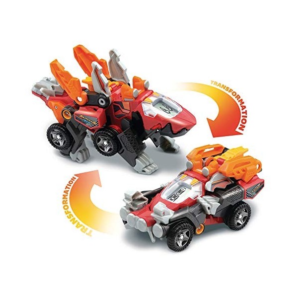 VTech - Switch & Go Dinos, Dinosaure Sonore Lutor, le Super Stégosaure, Jouet 2 en 1 Transformable en Buggy de Course, Cadeau