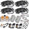 Habow 38pcs Power-Function Technic-Parts Kit Train-Motor IR Speed Remote Control Battery Box Récepteur IR Extension Wire Ligh