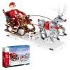 DIYIV Kit de Construction Traîneau de Noël,Blocs de Noël,1537 pièces Jeux de Construction de Noël Compatible avec Lego Noël