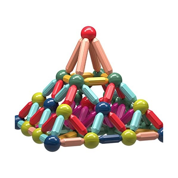 ADLOF Jeu de 160 Boules et Tiges Magnétiques, Jouets de Construction Magnétiques 3D avec Boîte de Rangement, Jouets de Constr