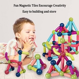 ADLOF Jeu de 160 Boules et Tiges Magnétiques, Jouets de Construction Magnétiques 3D avec Boîte de Rangement, Jouets de Constr
