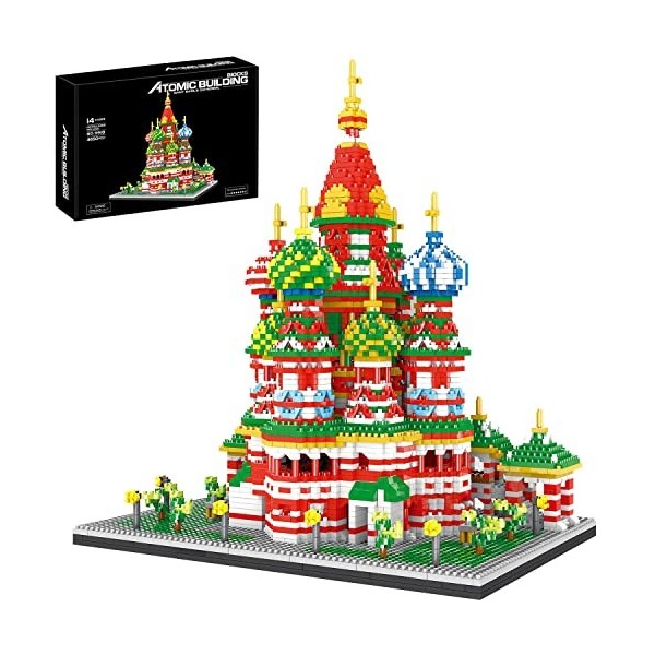 YANYUESHOP Ensemble de Micro-Blocs de Construction de la cathédrale Saint-Basile, Jouet Architectural de renommée Mondiale, C