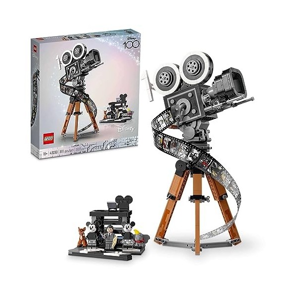 Lego Disney Walt Disney Tribute Camera 43230 Kit de construction pour fans de Disney Célébrez Disney 100 avec une pièce de co