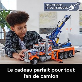 LEGO 42128 Technic Le Camion de Remorquage Lourd Camion Jouet avec Grue, Jouet de Construction pour Enfants