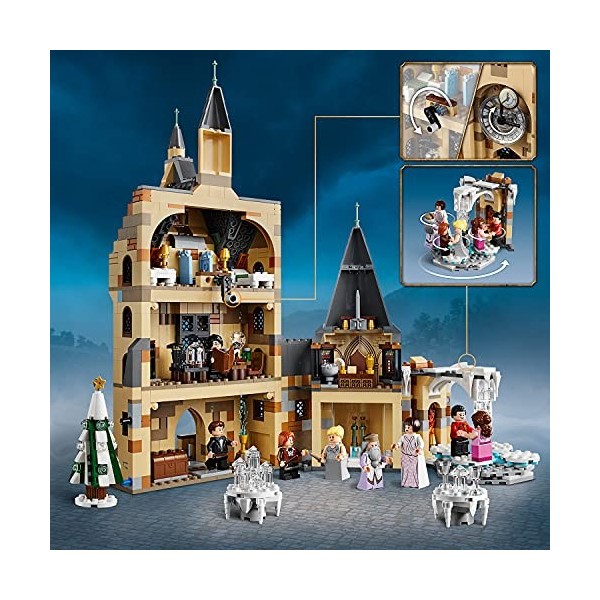 LEGO 75948 Harry Potter La Tour de lhorloge de Poudlard, À Construire, Compatible avec La Grande Salle et Le Saule Cogneur, 