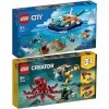 Lego Lot de 2 bateaux dexplorateurs marins et 31130 Chasse au trésor au fond de la mer