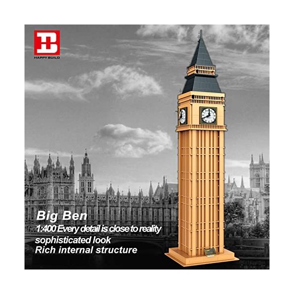 OKCELL Architecture Big Ben Building, Briques de serrage MOC. Kit de modélisation, idéal pour les adolescents et les adultes 