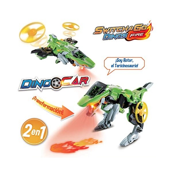 VTech VTech-80-546822 Switch&Go Dinos, Rotor Le tericinosaure Avion de Combat, Dinosaure préscolaire Transformable pour Enfan